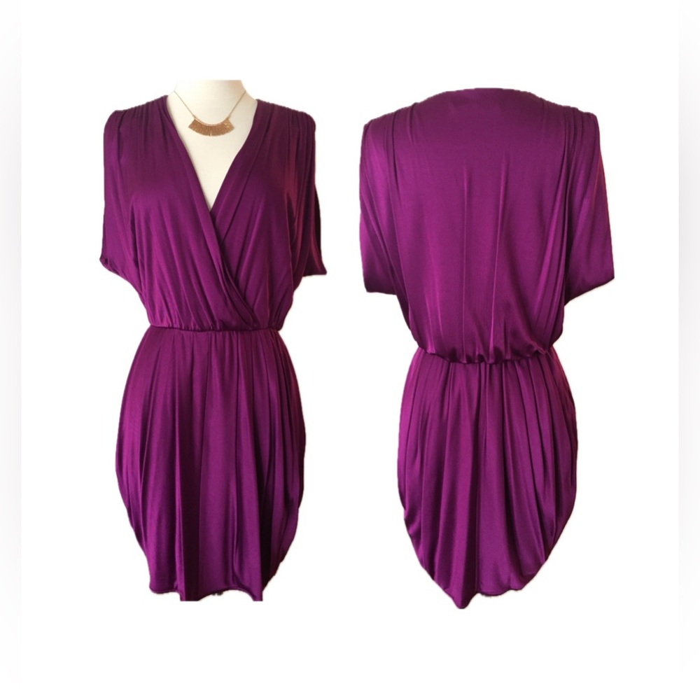 Women’s Black Halo Slinky Jersey Dress, Magenta, Sz. 4